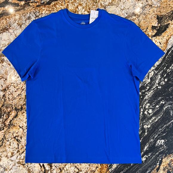 NWT J. Crew Men's Lustrous Royal Blue Washed Jersey Crewneck Tee - Picture 2 of 11